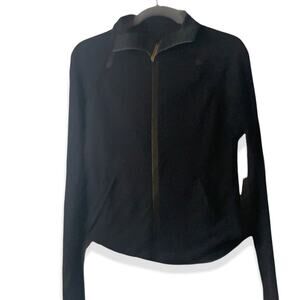 LLD Black Mesh Cutout Running Jacket Gold Zipper Style d4857 MEDIUM